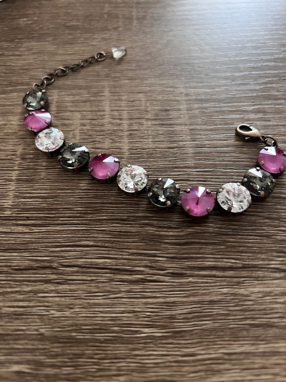 Women's Pink & Clear Crystal Bracelet
